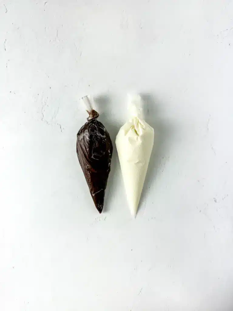 Bunny Chocolate Spoons - Cultivating Brilliant Minds chocolate and white chocolate in piping bags