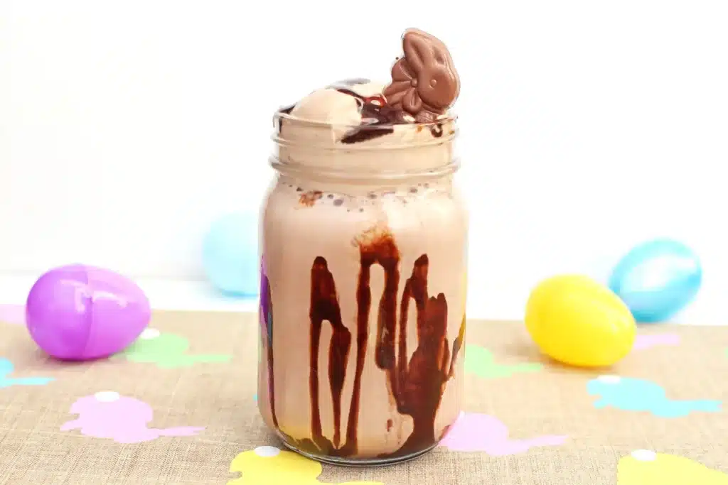 Chocolate Bunny Milkshake - Cultivating Brilliant Minds a chocolate bunny milkshake that has a chocolate bunny on top