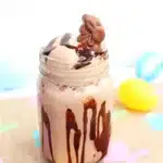 Chocolate Bunny Milkshake - Cultivating Brilliant Minds a chocolate milkshake that has a chocolate bunny on top