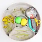 Dandelion Playdough Tray - Cultivating Brilliant Minds supplies for the dandelion playdough tray
