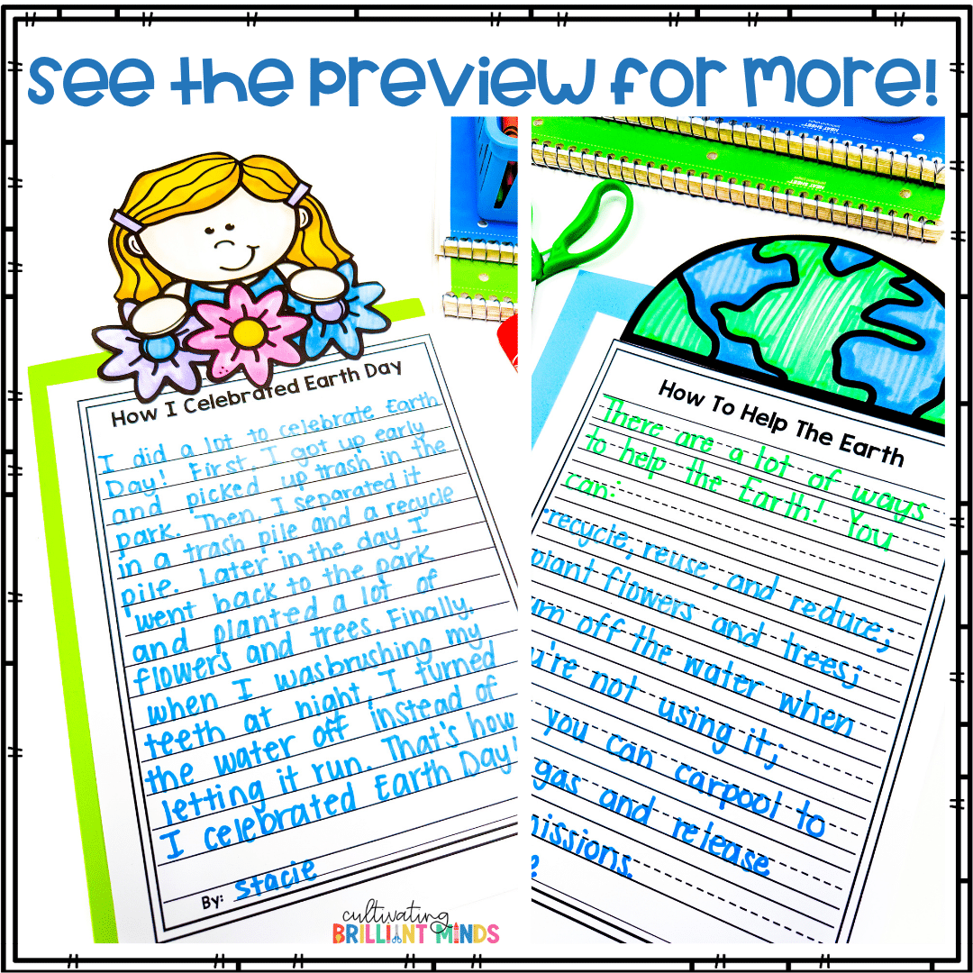 Earth Day Writing Craft - Cultivating Brilliant Minds writing crafts for earth day