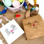 Paper Bag Bunny Basket Craft - Cultivating Brilliant Minds paper bags decorated to look like bunnies