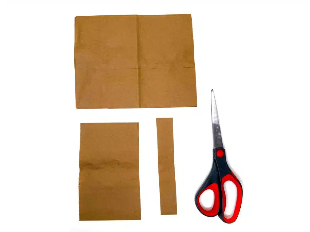 Paper Bag Bunny Basket Craft - Cultivating Brilliant Minds a paper bag cut into three pieces