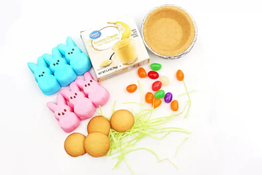 Peeps Banana Pudding Mini Pies - Cultivating Brilliant Minds supplies to make the Peeps Banana Pudding Mini Pies