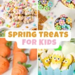 a collage of spring treats for kids