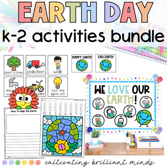 a collage of earth day activities