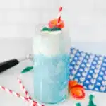 Shark Float for Shark Week - Cultivating Brilliant Minds a shark week drink of a shark float made of blue hawaiian punch and ice cream