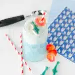 Shark Float for Shark Week - Cultivating Brilliant Minds a shark week drink of a shark float made of blue hawaiian punch and ice cream