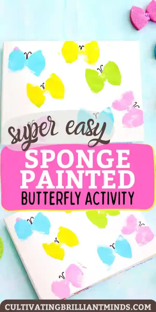 Sponge Painted Butterflies - Cultivating Brilliant Minds butterfly sponge painting that has different colored butterflies