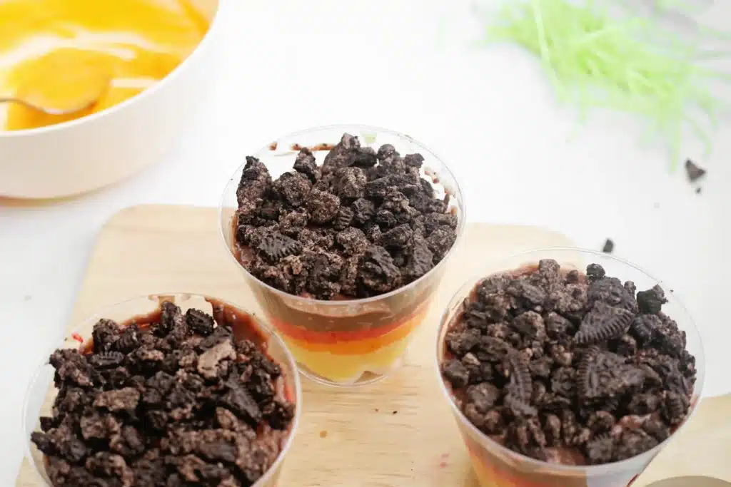 Layer of the Earth Pudding Cup - Cultivating Brilliant Minds a layers of the earth pudding cup with mini marshmallows, pudding, and crushed oreos