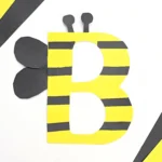 Letter B Bee Craft - Cultivating Brilliant Minds a letter b craft that uses yellow construction paper b decorated with black stripes and wings