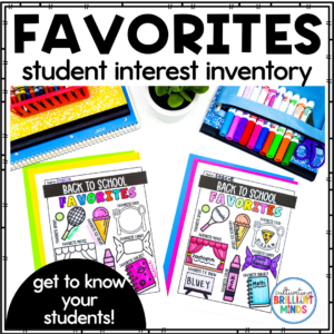 a back to school favorites worksheet where students write about their favorite things