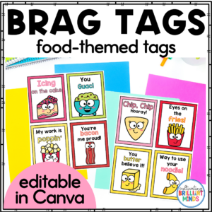 food-themed brag tags