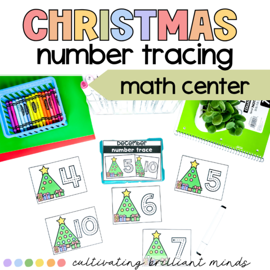 Christmas Number Tracing Task Cards