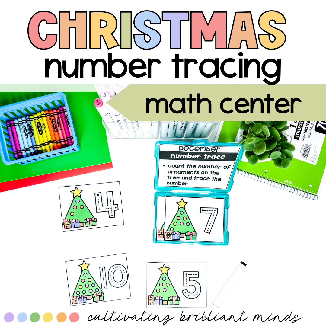Christmas Number Tracing Task Cards2 - Cultivating Brilliant Minds Christmas Number Tracing Task Cards