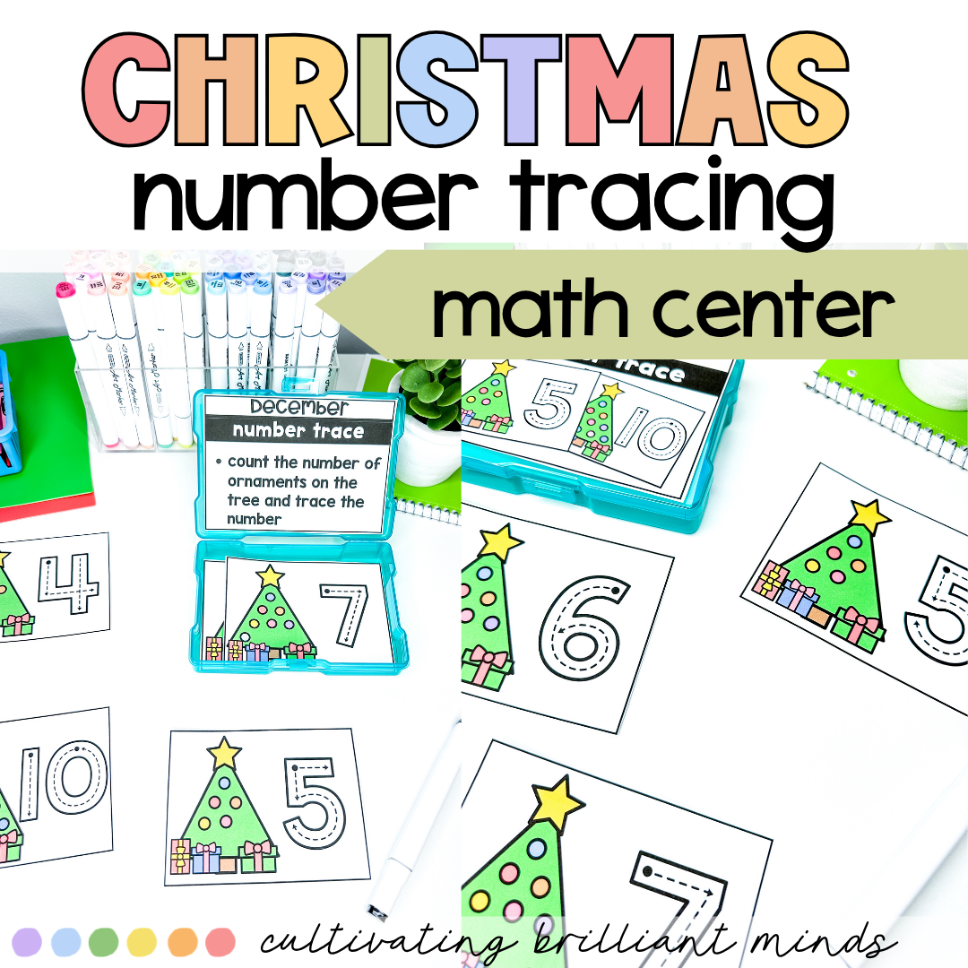 Christmas Number Tracing Task Cards4 - Cultivating Brilliant Minds Christmas Number Tracing Task Cards