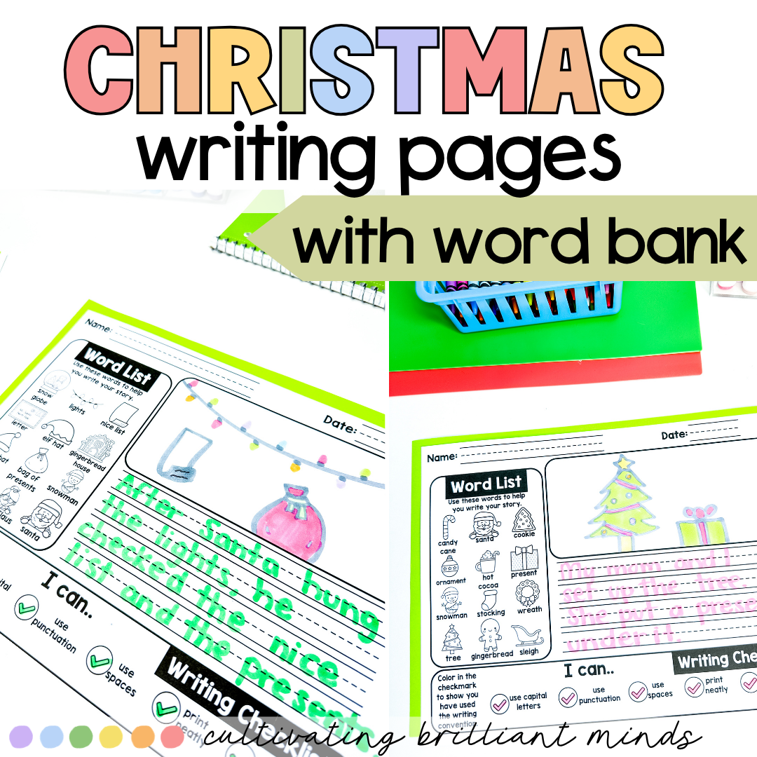 Christmas Writing With Word Bank2 - Cultivating Brilliant Minds Christmas Writing With Word Bank
