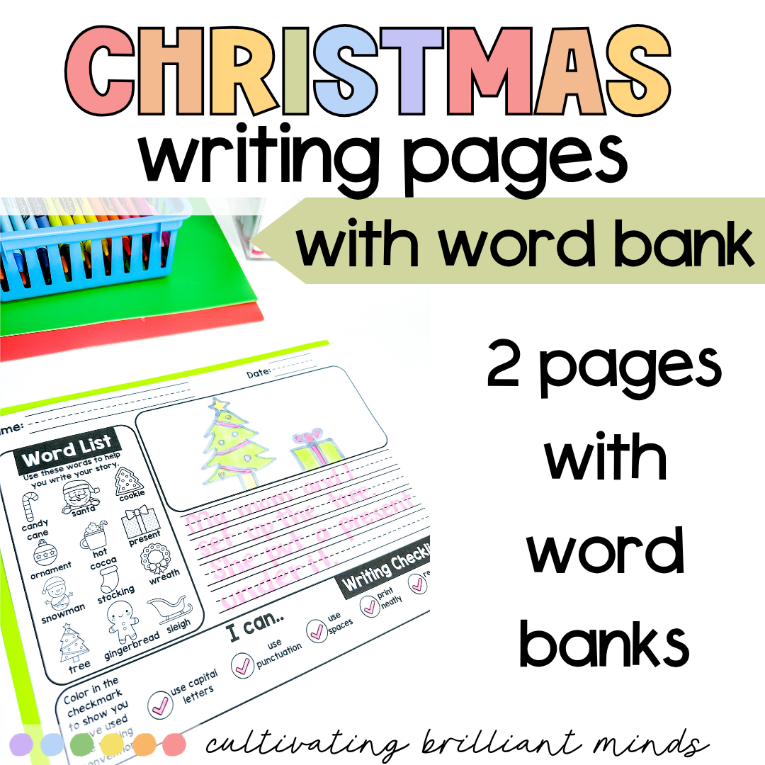 Christmas Writing With Word Bank3 - Cultivating Brilliant Minds Christmas Writing With Word Bank
