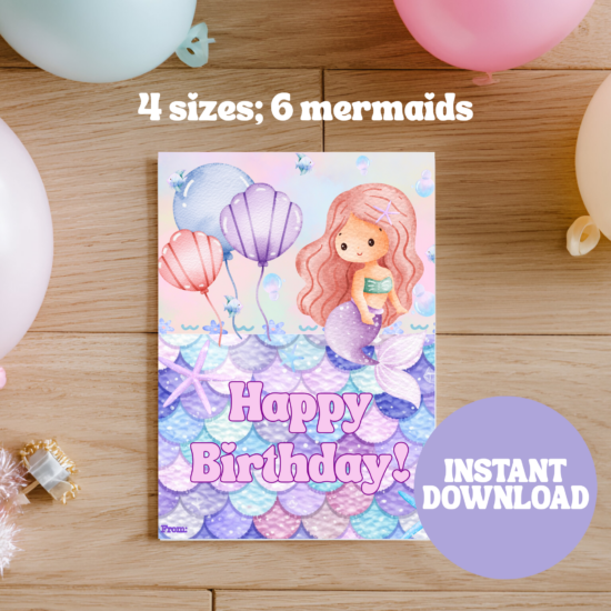 a mermaid birthday card