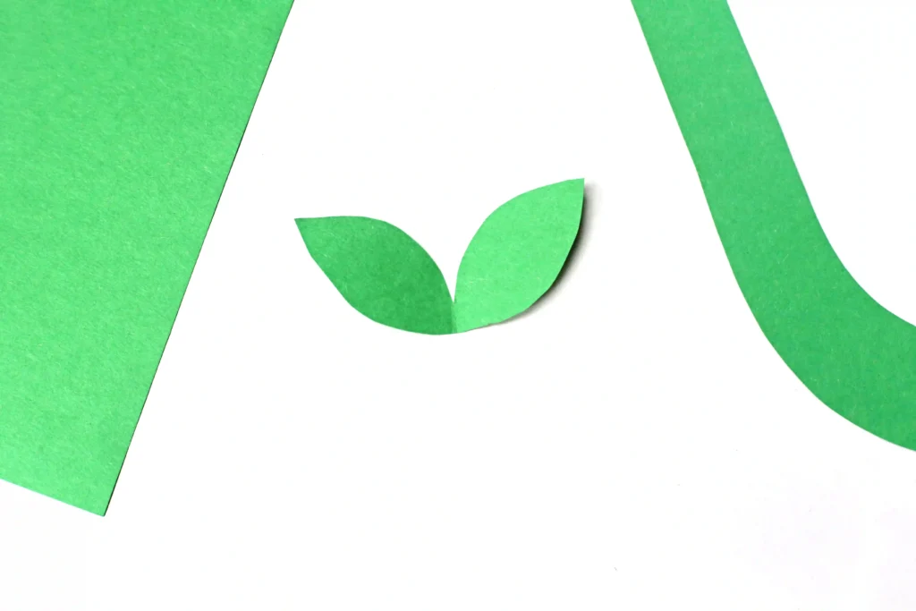 Letter G Grape Craft - Cultivating Brilliant Minds green leaf cut out of construction paper