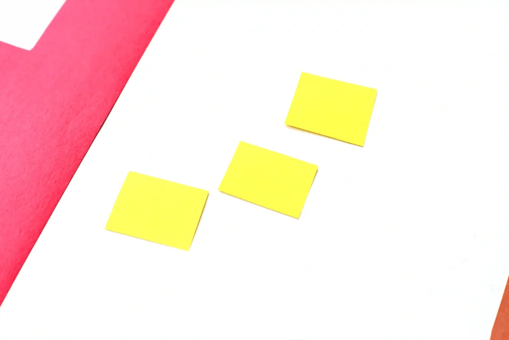 Letter H House Craft - Cultivating Brilliant Minds yellow rectangles of construction paper