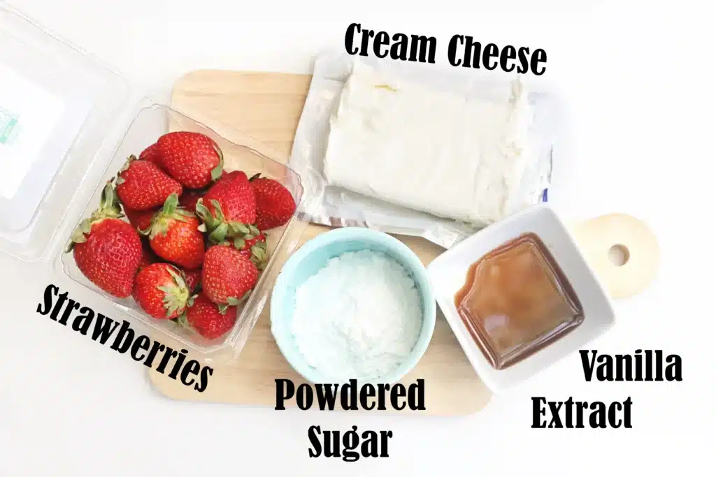 Deviled Strawberries - Cultivating Brilliant Minds ingredients to make the deviled strawberries