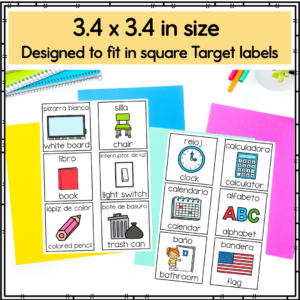 labels for a classroom that are in english and spanish