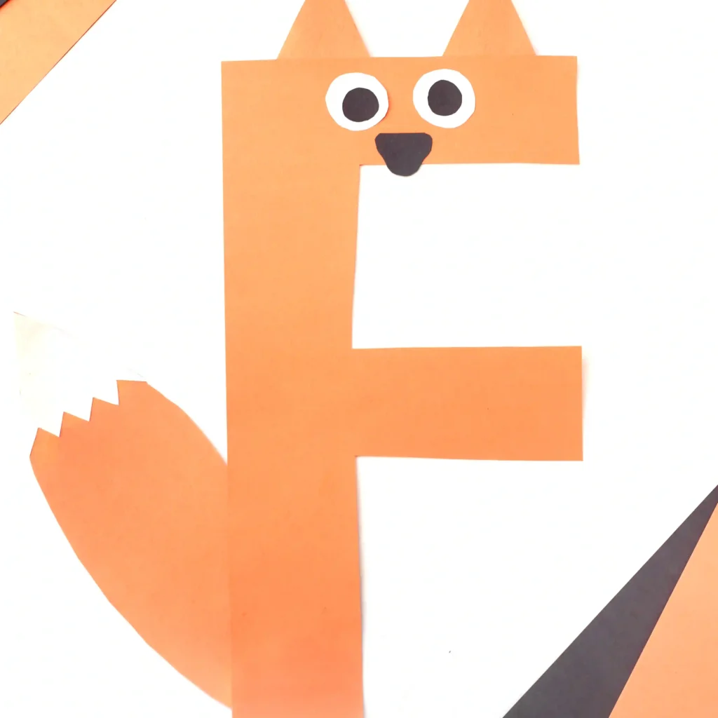 a letter f craft that looks like a fox