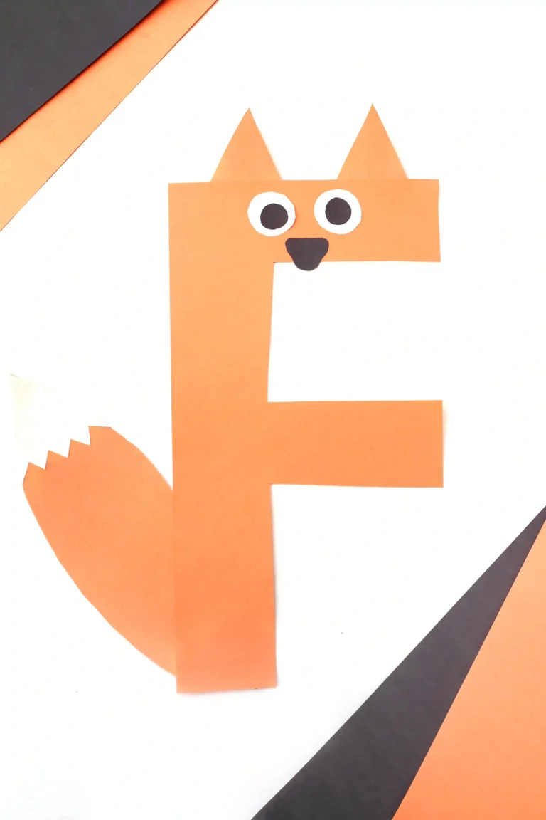 a letter f craft that looks like a fox