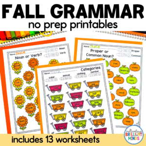 fall grammar printables