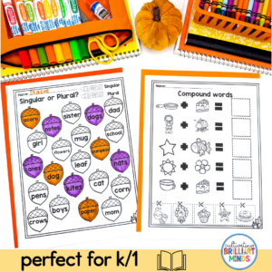 fall grammar printables