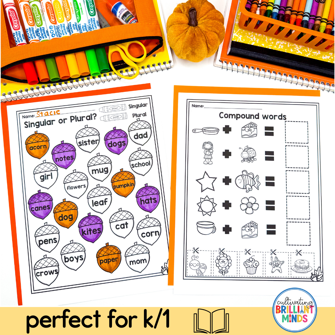 Fall Grammar - Cultivating Brilliant Minds fall grammar printables