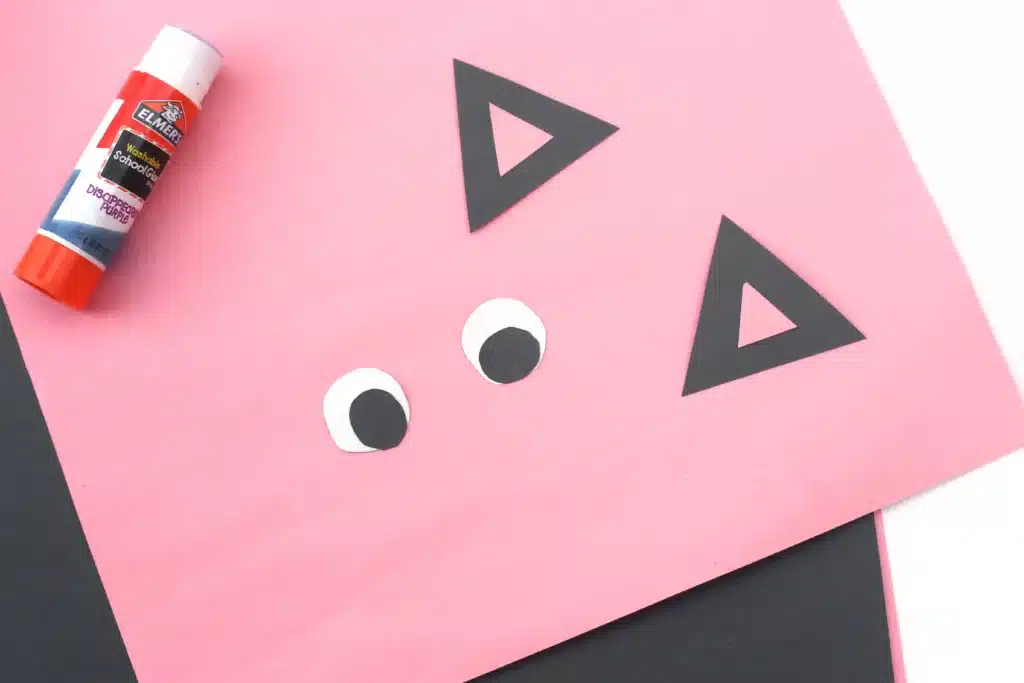 Letter C Cat Craft - Cultivating Brilliant Minds eyes and ears cut out of construction paper