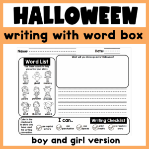 Halloween Writing About Costumes With Word Ban