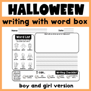 Halloween Writing About Costumes With Word Ban