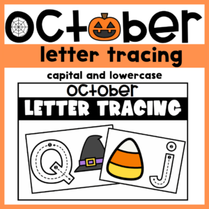 Halloween themed alphabet task cards