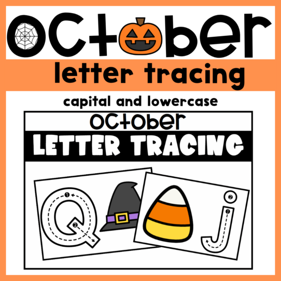 Halloween themed alphabet task cards