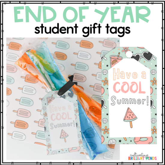 a printable tag that reads "have a cool summer" attached to a popsicle