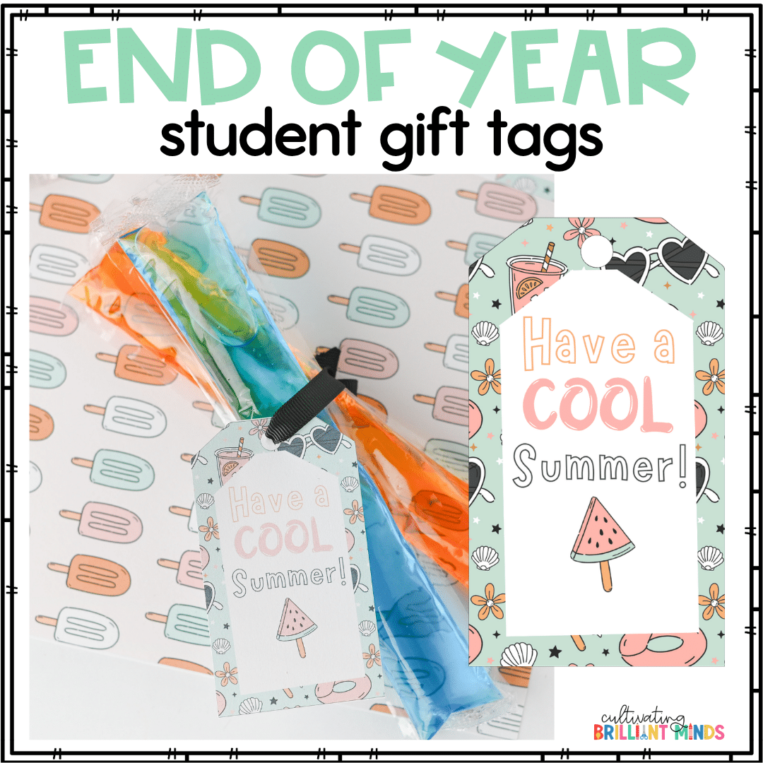 Have A Cool Summer - Cultivating Brilliant Minds a printable tag that reads "have a cool summer" attached to a popsicle