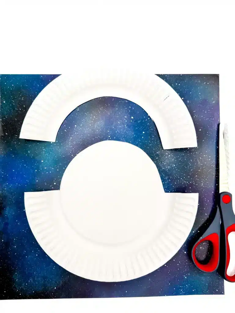 UFO Paper Plate Craft - Cultivating Brilliant Minds a paper plate cut to look like a ufo