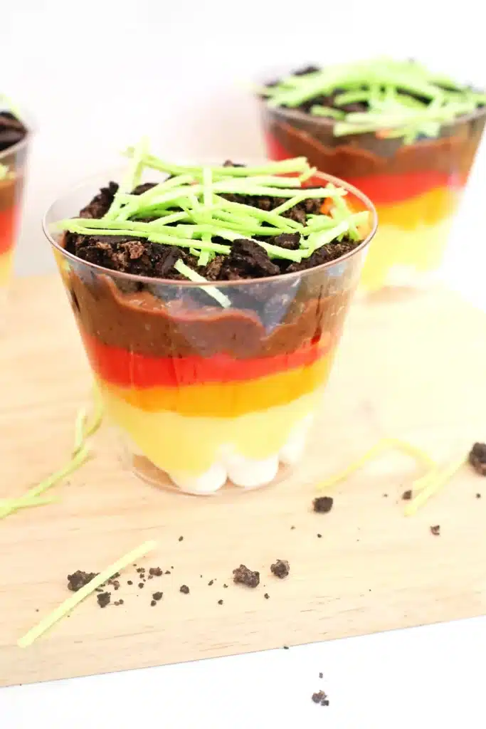 Layer of the Earth Pudding Cup - Cultivating Brilliant Minds a layer of Earth pudding cup with the different layers of earth represented with food