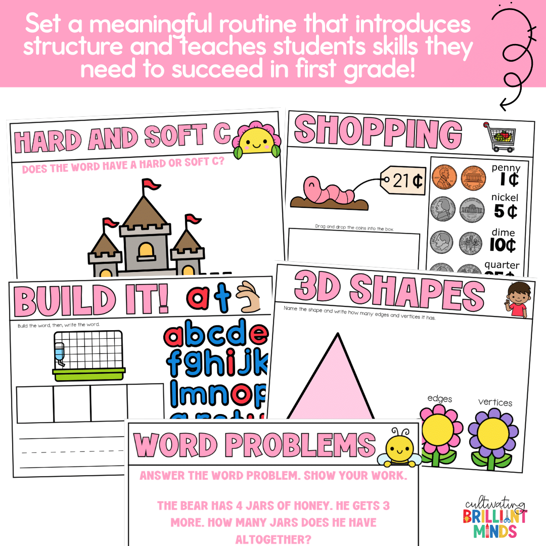 May Morning Meeting - Cultivating Brilliant Minds may morning meeting slides that practice 1st grade skills