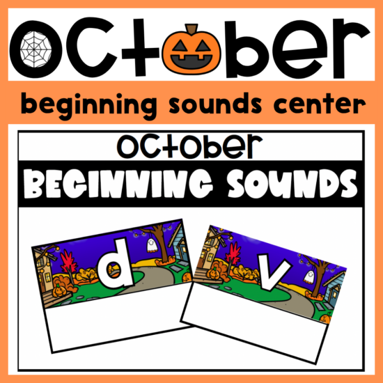 October Beginning Sounds Task Cards