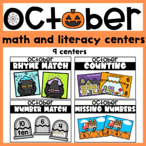 October Literacy and Math Centers