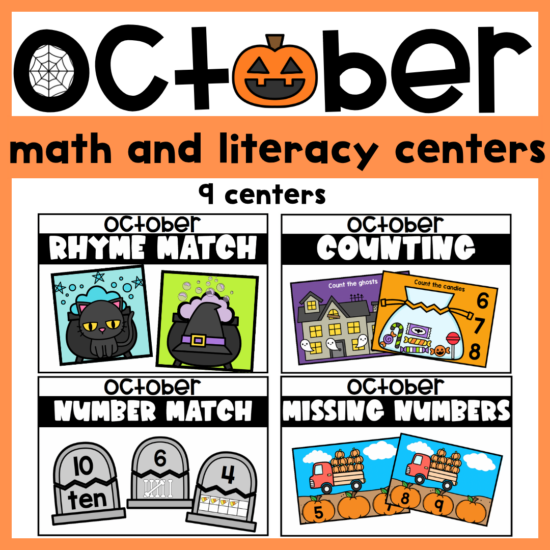 October Literacy and Math Centers