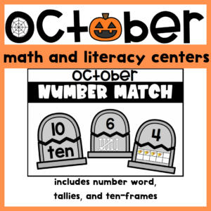 October Literacy and Math Centers