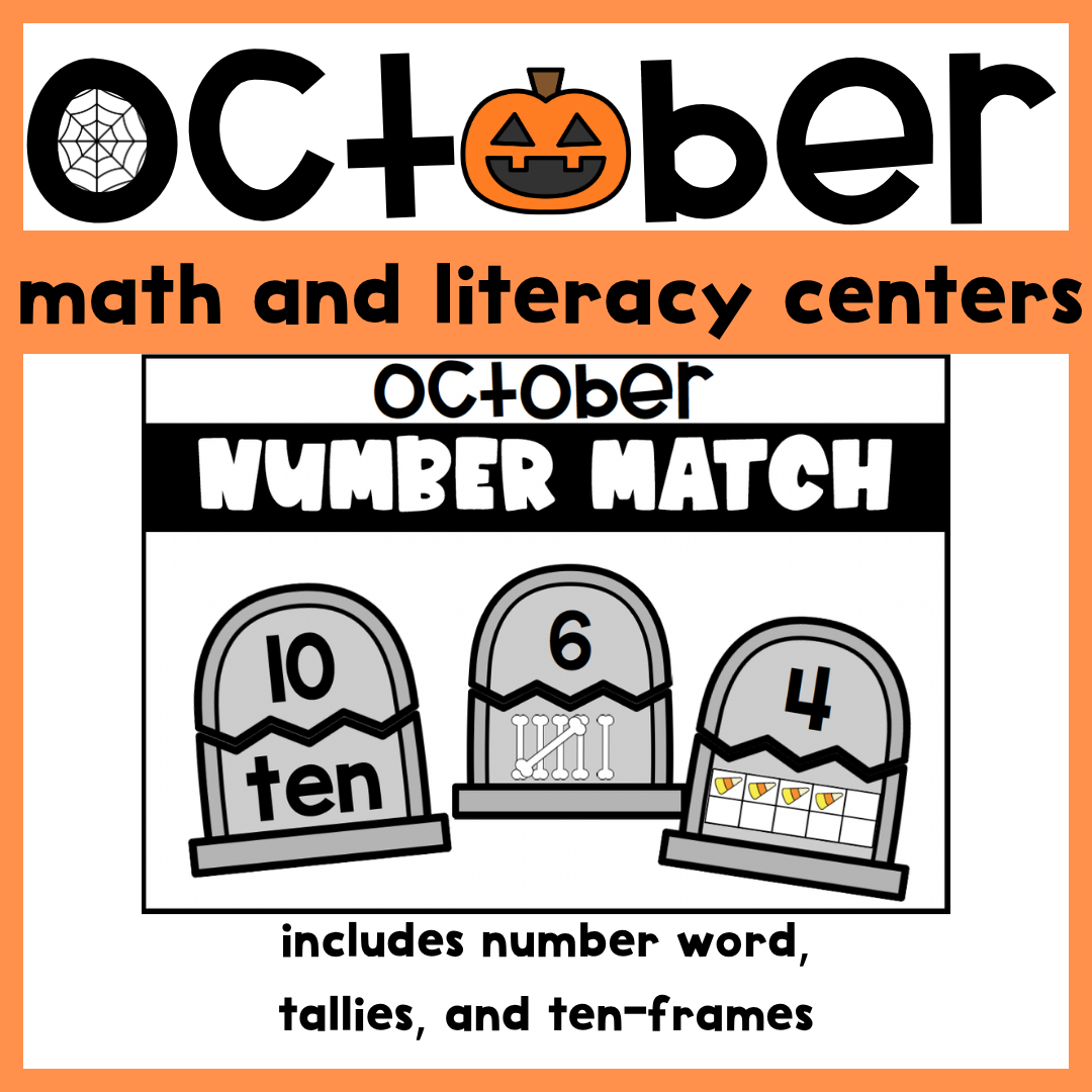 October Literacy and Math Centers 9 - Cultivating Brilliant Minds October Literacy and Math Centers