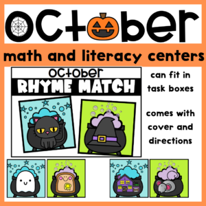 October Rhyming Task Cards