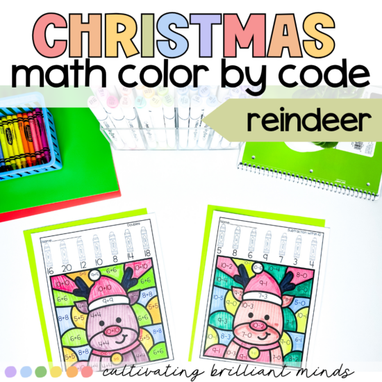 Reindeer Math Color by Code