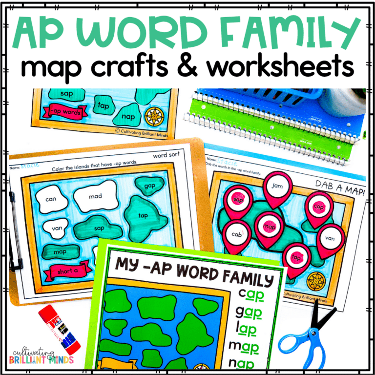 crafts and worksheets to practice the ap word family